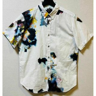 Paul Smith ポールスミス シャツ サイズ:M 風景画 グラフィック オープンカラー 半袖 シャツ HAROLDS LANDSCAPE PRINT SHORT SLEEVES SHIRT 19SS 開襟 インクジェットプリント PS ホワイト マルチカラー 日本製 トップス カジュアルシャツ  【メンズ】