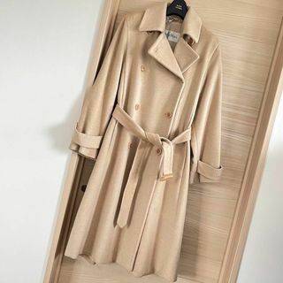 マックスマーラ(Max Mara)の美品✨マックスマーラ キャメル100% ダブル ベルト ふわモコ ロングコート(ロングコート)