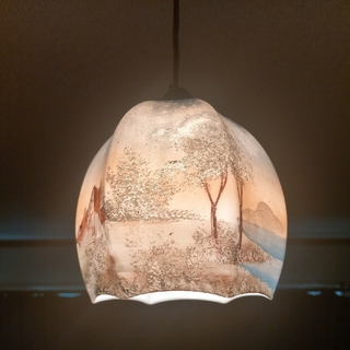 フランス製 アンティーク 照明 / 手描きガラス  18世紀後半✨希少✨芸術