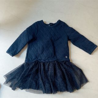 PETIT BATEAU - プチバトーワンピース ネイビー キルティング素材の ...