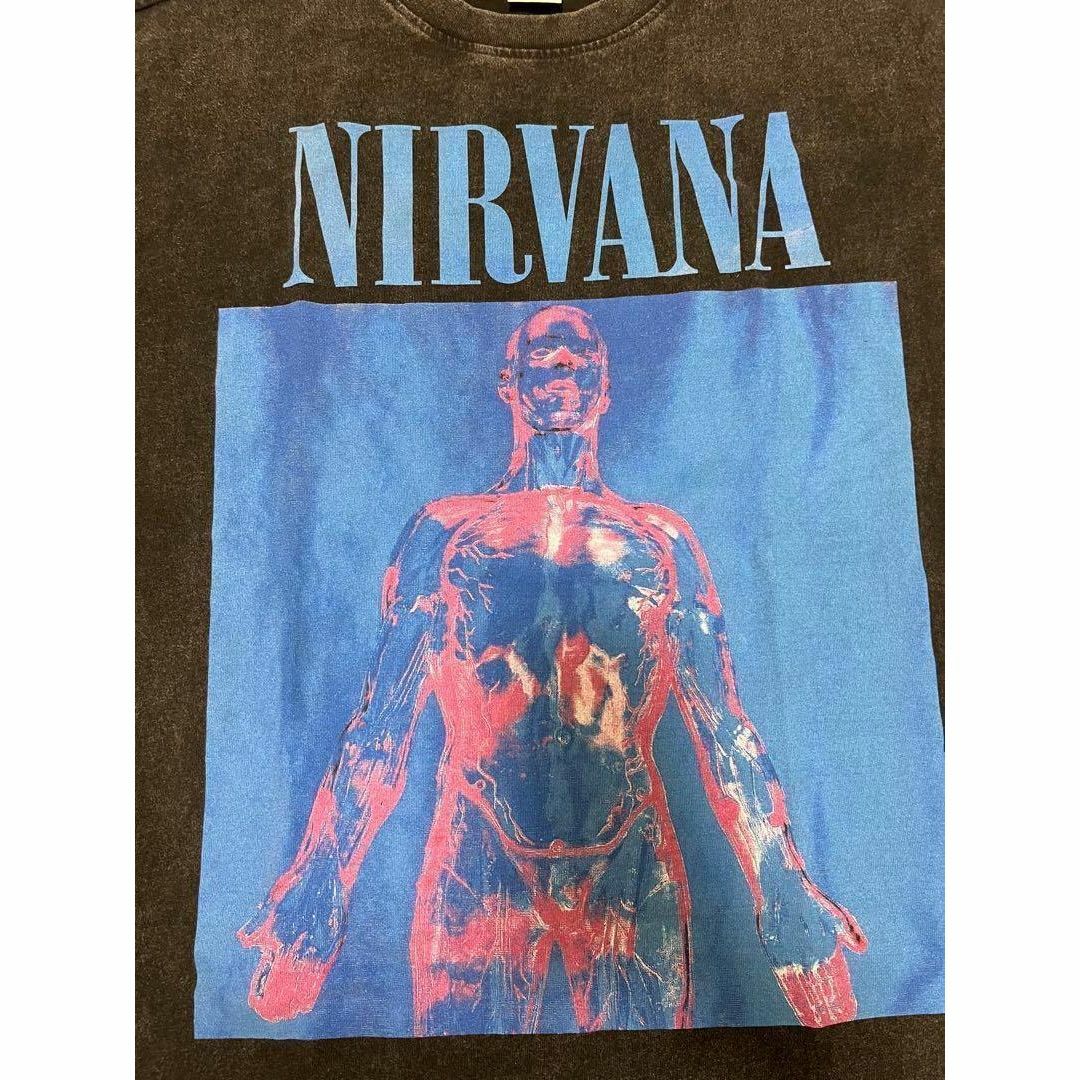 NIRVANA　ニルヴァーナ　ヴィンテージ加工　半袖Tシャツ　ブラック　Mサイズ