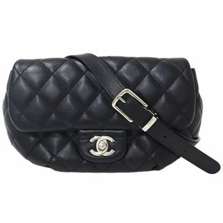 シャネル(CHANEL)のシャネル CHANEL バッグ マトラッセ レディース ブランド ボディバッグ ウエストバッグ ショルダーバッグ ラムスキン ブラック シルバー金具 シャネルユニフォーム 【中古】(ボディバッグ/ウエストポーチ)