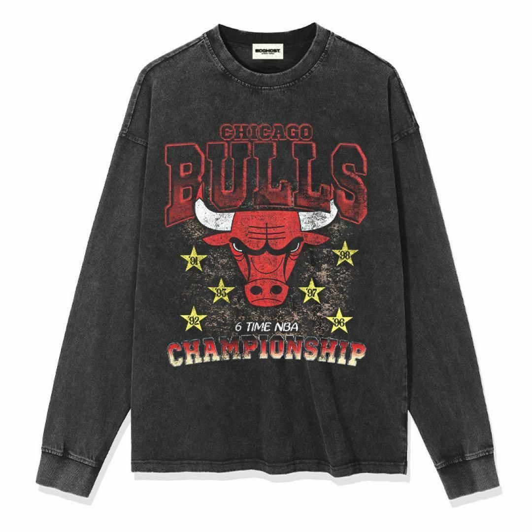 CHICAGO　BULLS　CHAMPIONSHIP　ロンT　ブラック　XL