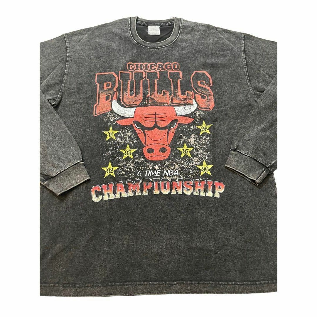 CHICAGO　BULLS　CHAMPIONSHIP　ロンT　ブラック　XL