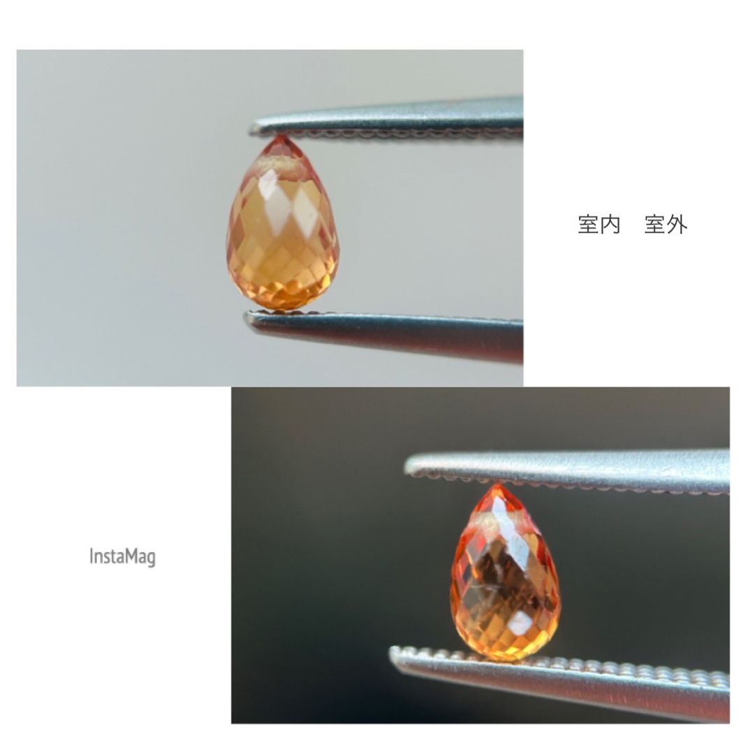 (R1011-5) 『ブリオレット』オレンジサファイア  0.484ct 5