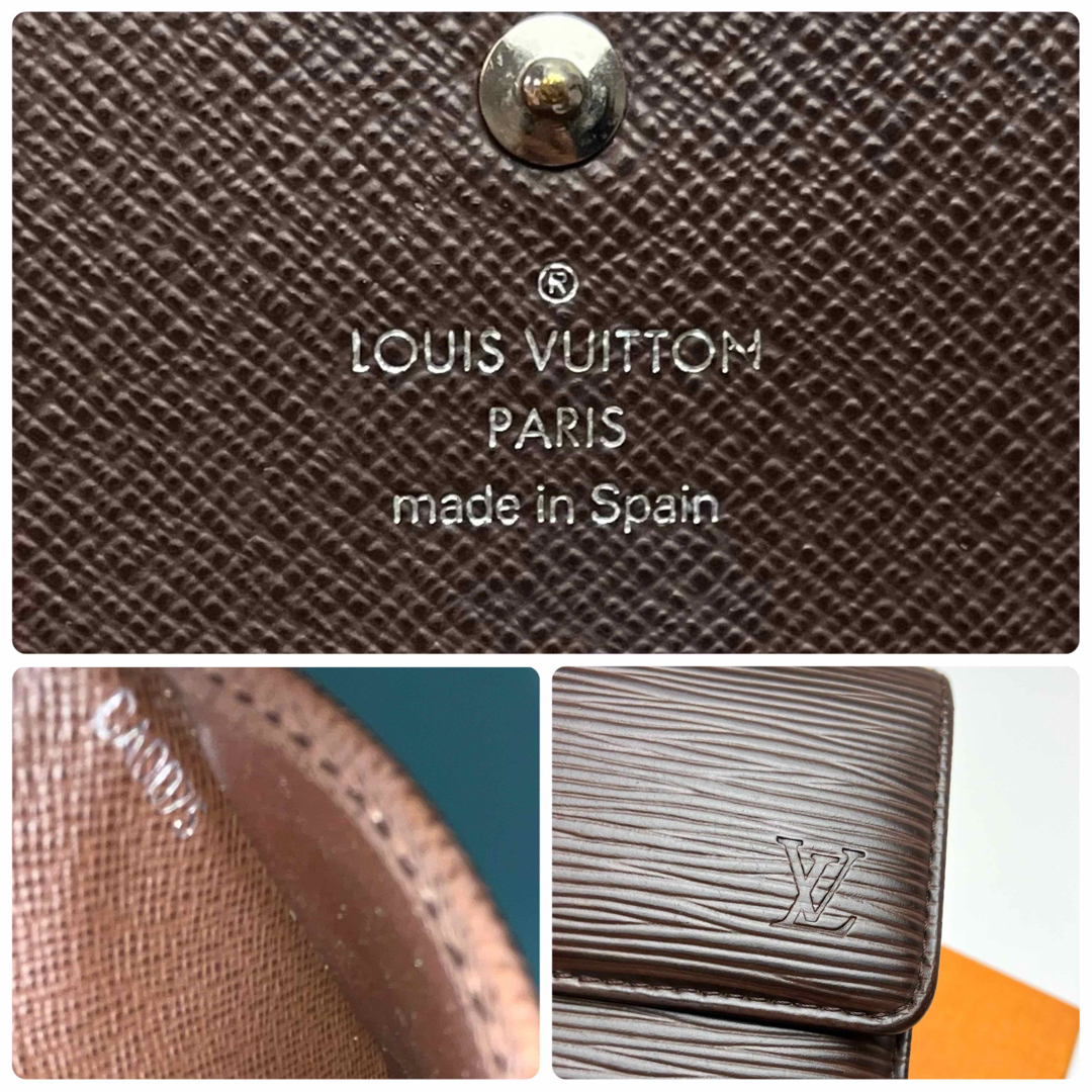 LOUIS VUITTON - 鑑定済 ルイヴィトン エピ モカ 6枚カード 3つ折長