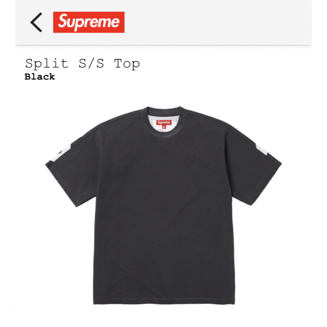 23FW Supreme Split S/S Top Black Largo - www.sorbillomenu.com