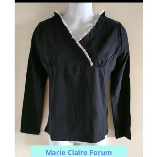 マリクレール(Marie Claire)の新品★【MarieClaireForum】マリクレールフォーラム　黒色カットソー(カットソー(長袖/七分))