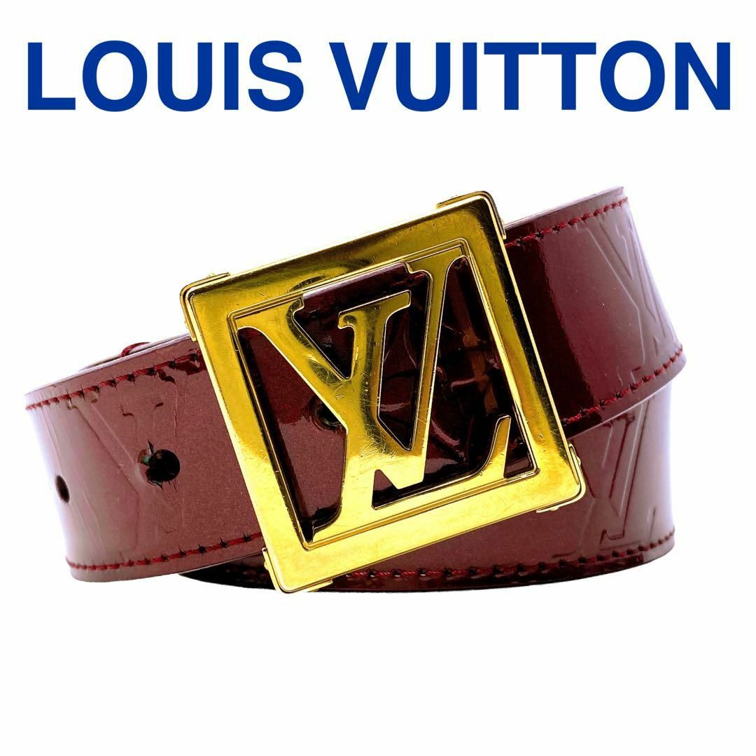 LOUIS VUITTON ベルト ヴェルニ アマラント パテント ユニセックス