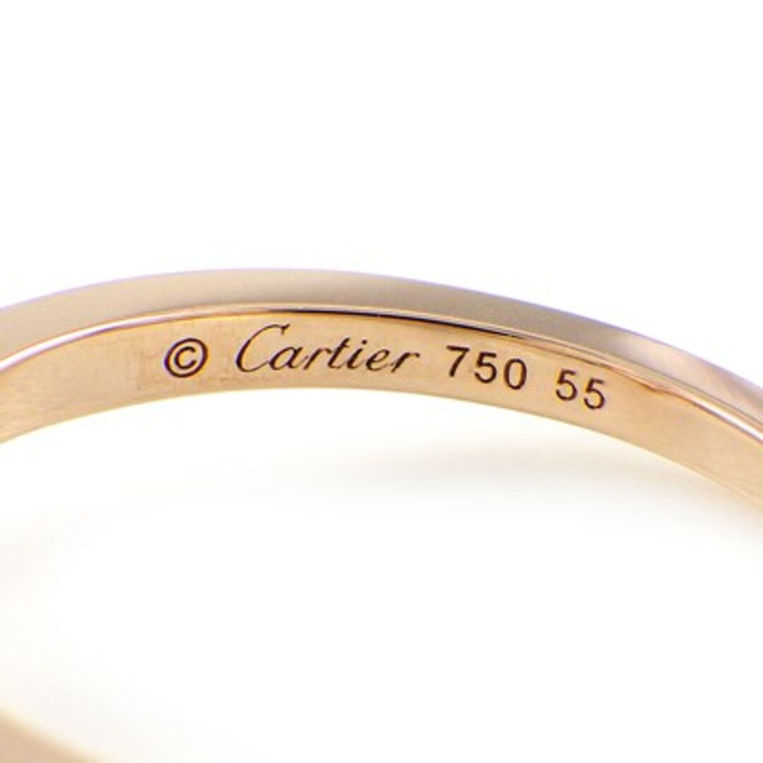 Cartier(カルティエ)のカルティエ Cartier リング インド ミステリューズ 1ポイント クッションカット ローズクォーツ 2ポイント ダイヤモンド K18PG 14.5号 / #55 【中古】 レディースのアクセサリー(リング(指輪))の商品写真