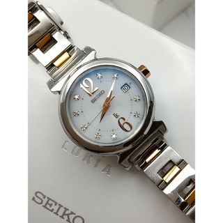 セイコー(SEIKO)のセイコールキア ソーラー 美品 9Pダイヤモンド 限定モデル レディース(腕時計)