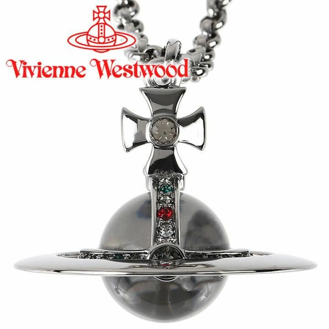 Vivienne Westwood(ヴィヴィアンウエストウッド)のヴィヴィアンウエストウッド ネックレス Vivienne Westwood スモールオーブペンダント ガンメタル 63020096-S001 レディース メンズ 男女兼用 【新品・未使用】 【ラクマ公式ショップ】 メンズのアクセサリー(ネックレス)の商品写真