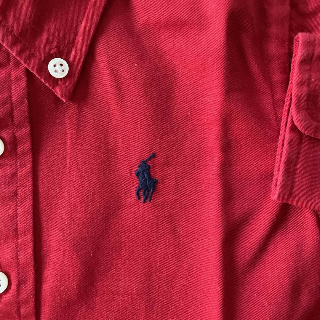 POLO RALPH LAUREN(ポロラルフローレン)の美品☆POLO Ralph Lauren☆赤いボタンダウンシャツ 100cm キッズ/ベビー/マタニティのキッズ服男の子用(90cm~)(ブラウス)の商品写真