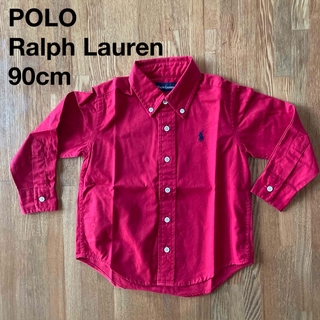 ポロラルフローレン(POLO RALPH LAUREN)の美品☆POLO Ralph Lauren☆赤いボタンダウンシャツ 100cm(ブラウス)