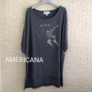 アメリカーナ(AMERICANA)のAmericana　グレーカットソー　未使用に近い(Tシャツ(長袖/七分))