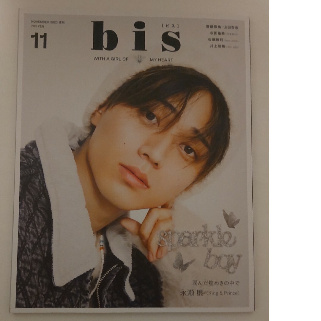 Johnny's(ジャニーズ)の【新品未読】bis (ビス) 増刊 表紙違い版 2023年 11月号表紙永瀬廉 エンタメ/ホビーの雑誌(その他)の商品写真