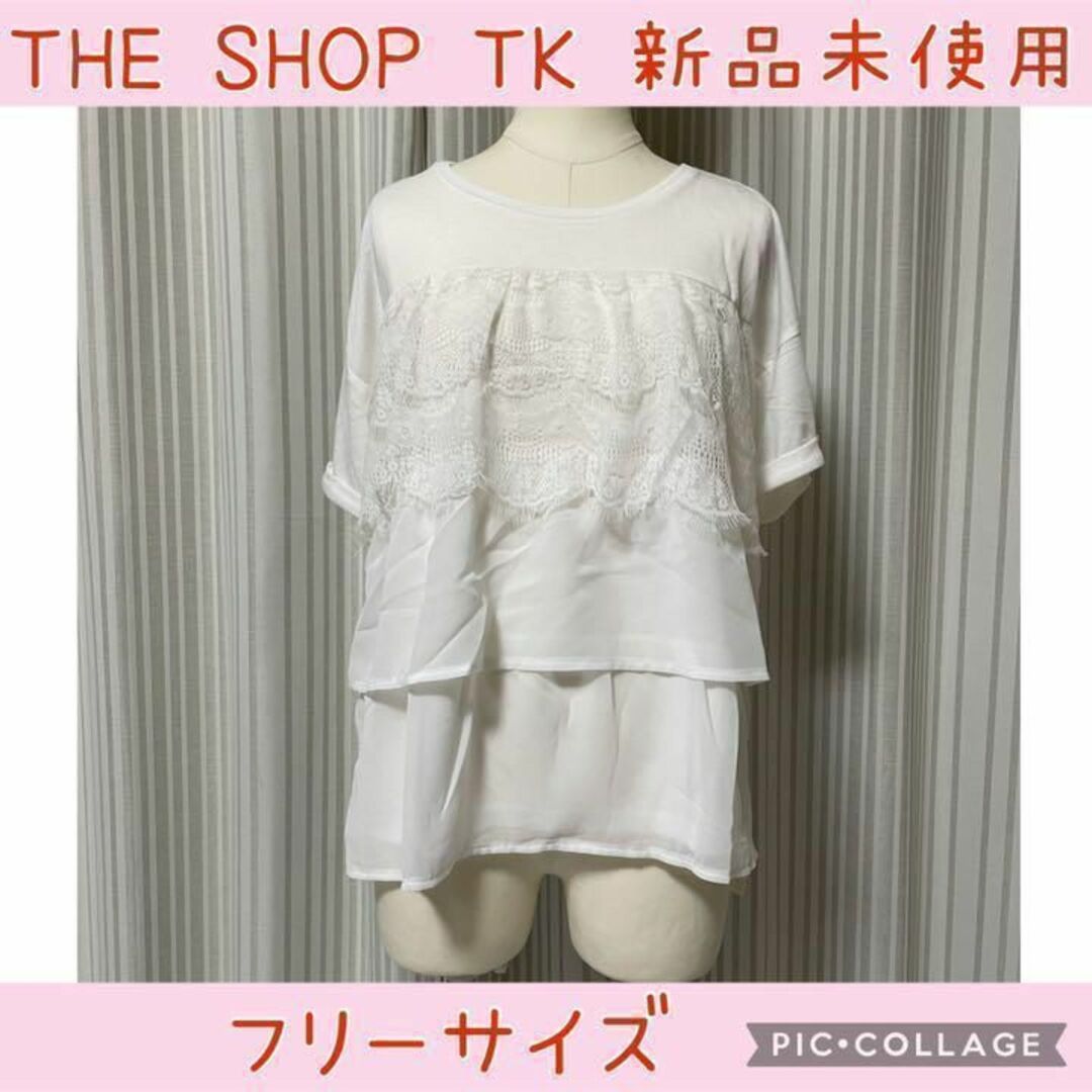 THE SHOP TK(ザショップティーケー)の★0205 THE SHOP TK レースシフォントップス レディースのトップス(Tシャツ(半袖/袖なし))の商品写真