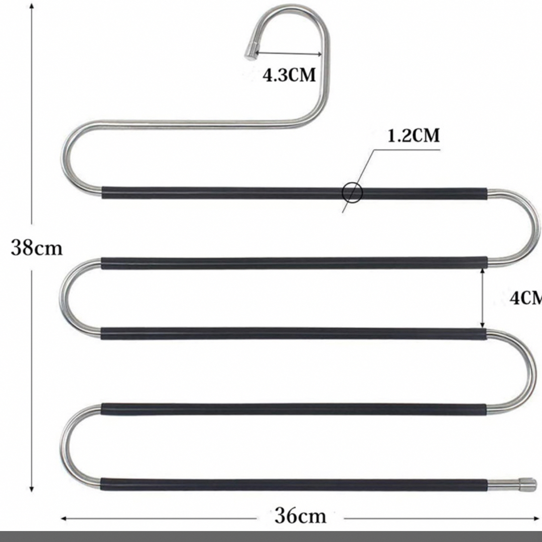 多機能S型滑り止めハンガー インテリア/住まい/日用品の収納家具(押し入れ収納/ハンガー)の商品写真