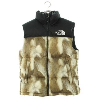 シュプリーム(Supreme)のシュプリーム ×ノースフェイス THE NORTH FACE 13AW Fur Print Nuptse Vest ファープリントヌプシダウンベスト メンズ S(ダウンベスト)