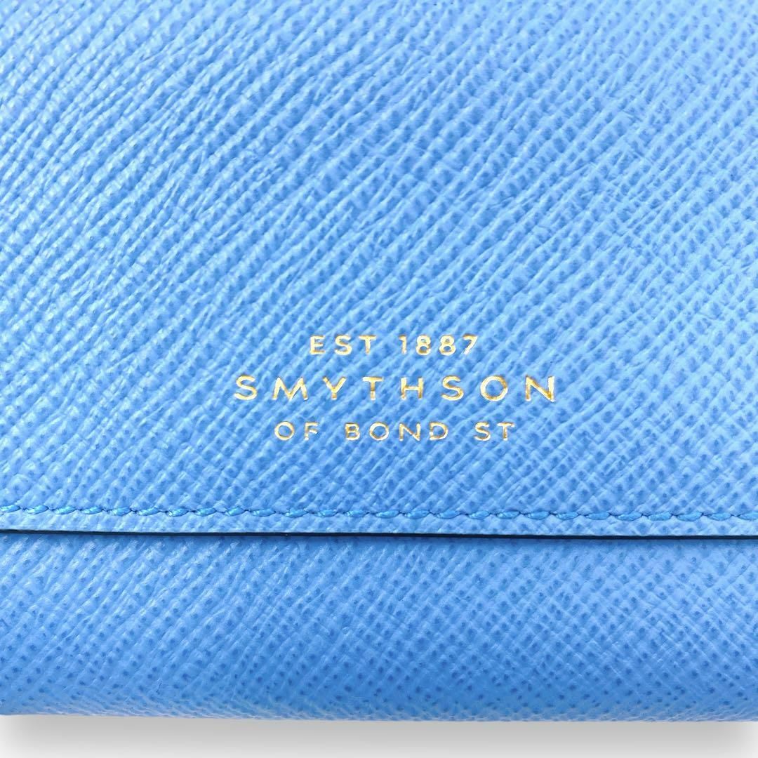 Smythson - スマイソン 財布 ウォレット 三つ折り ブルー ブラック