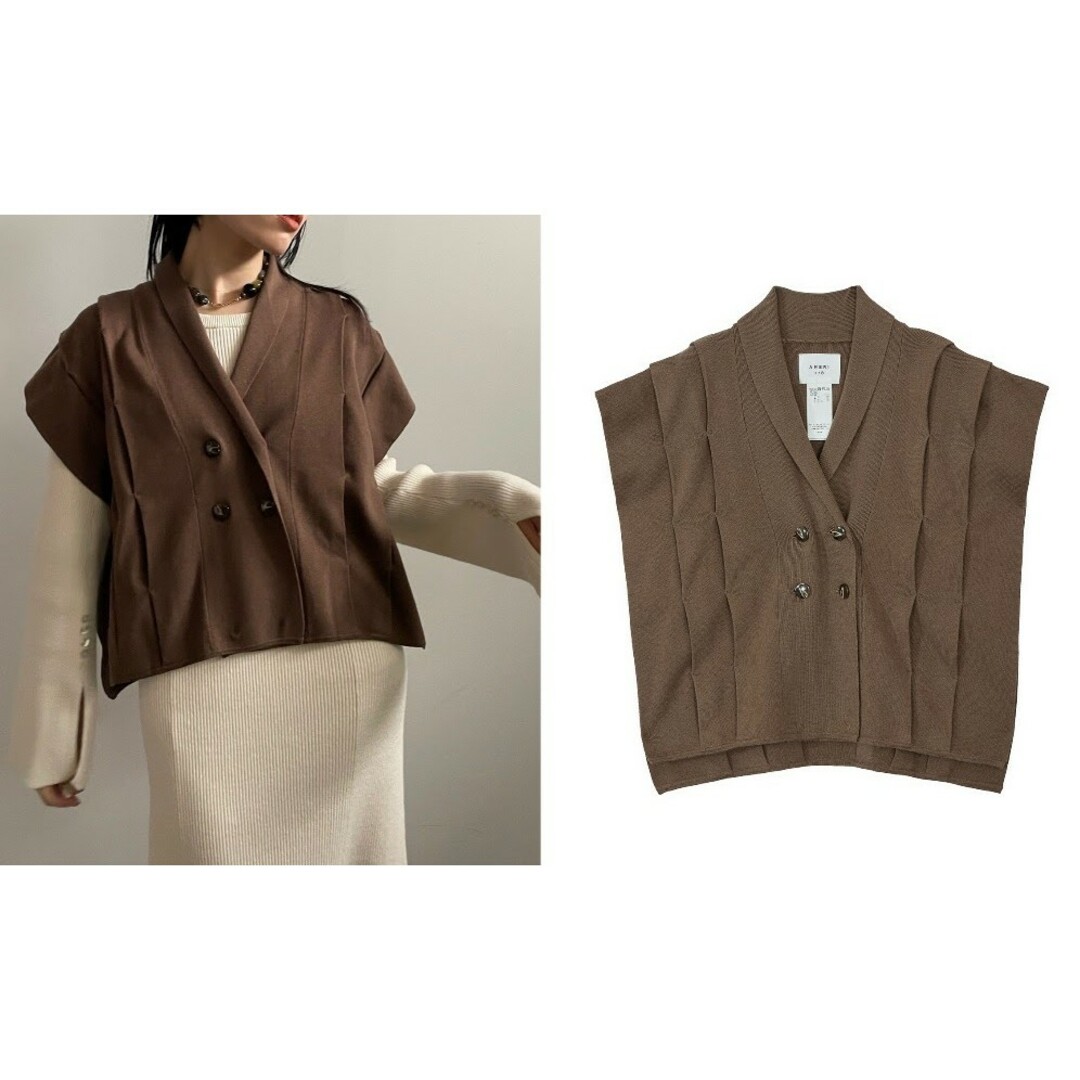 Ameri VINTAGE - PLEATS SHAWL COLLAR VEST AMERIの通販 by mm's shop