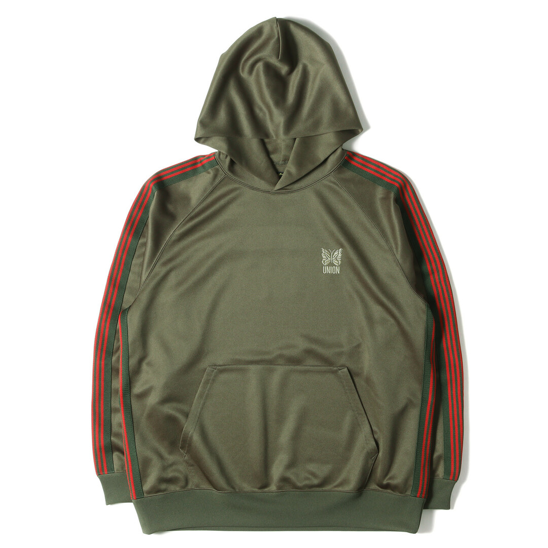 NEEDLES ニードルズ パーカー サイズ:L 22AW UNION トラック フーディー パーカー TRACK HOODIE カーキ トップス カットソー シンプル カジュアル ブランド【メンズ】【美品】