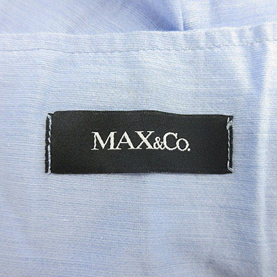 Max & Co.(マックスアンドコー)のマックス&コー シャツ カットソー 半袖 テールカット 薄手 無地 38 青 レディースのトップス(シャツ/ブラウス(半袖/袖なし))の商品写真