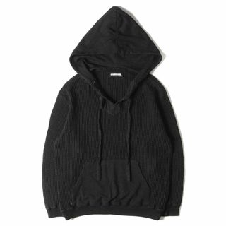 NEIGHBORHOOD ネイバーフッド パーカー サイズ:M インディゴ ワッフル コンビ INDIGO WAFFLE / C-HOODED. LS 21SS ブラック 黒 トップス カットソー シンプル カジュアル ストリート ブランド【メンズ】