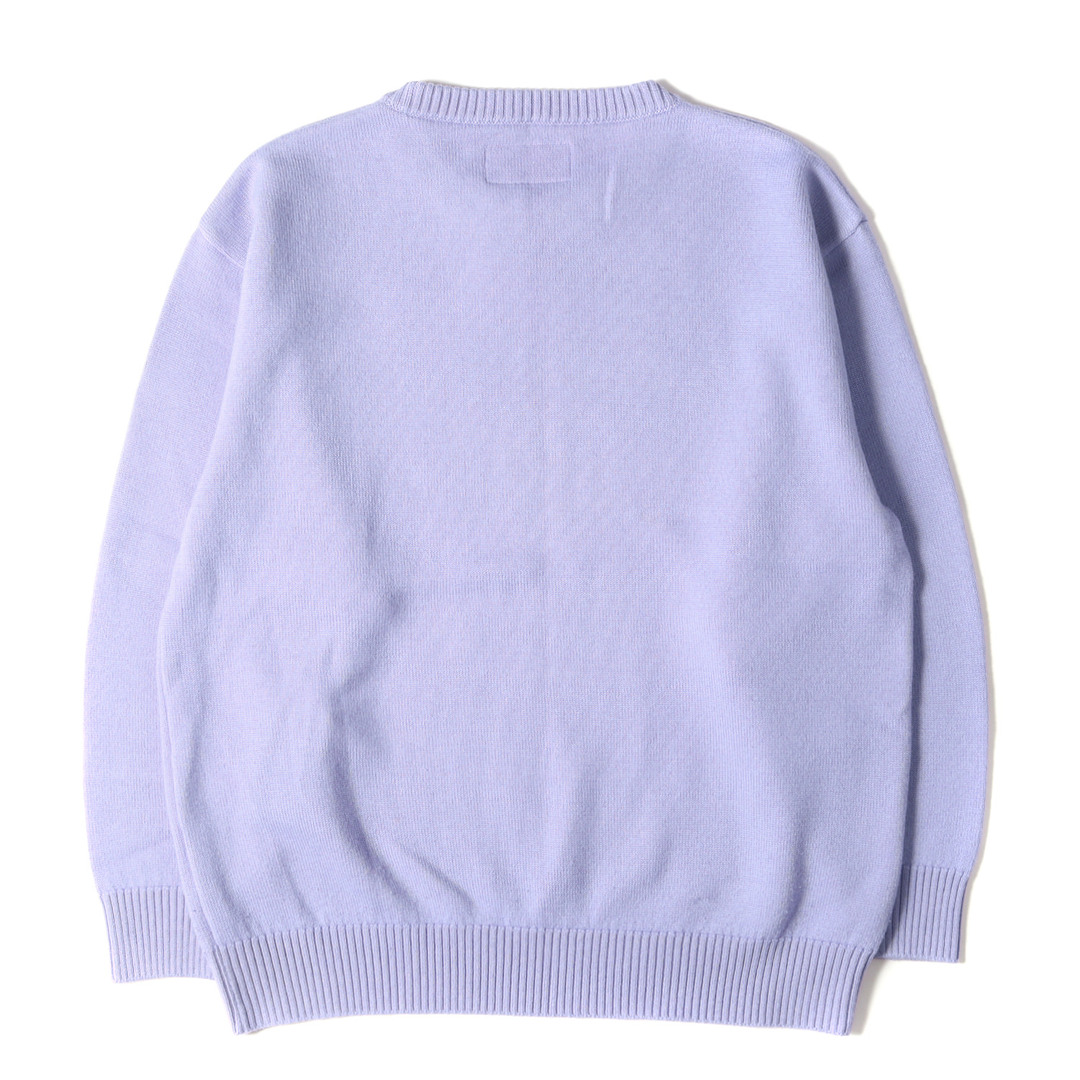 WACKO MARIA ワコマリア ニット サイズ:L 22SS プレーン クルーネック ウール ニット セーター CLASSIC CREW NECK SWEATER パープル 紫 トップス カットソー シンプル 無地 カジュアル ブランド【メンズ】