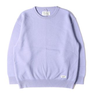 ワコマリア(WACKO MARIA)のWACKO MARIA ワコマリア ニット サイズ:L 22SS プレーン クルーネック ウール ニット セーター CLASSIC CREW NECK SWEATER パープル 紫 トップス カットソー シンプル 無地 カジュアル ブランド【メンズ】【中古】(ニット/セーター)