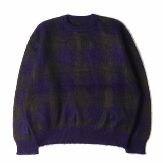 シュタイン(stein)のstein シュタイン ニット サイズ:M 23SS ビッグチェック モヘヤ ニット セーター COLOR COMBINATION MOHAIR LS BLOCK CHECK パープル ブラウン トップス カットソー カジュアル ブランド【メンズ】(ニット/セーター)