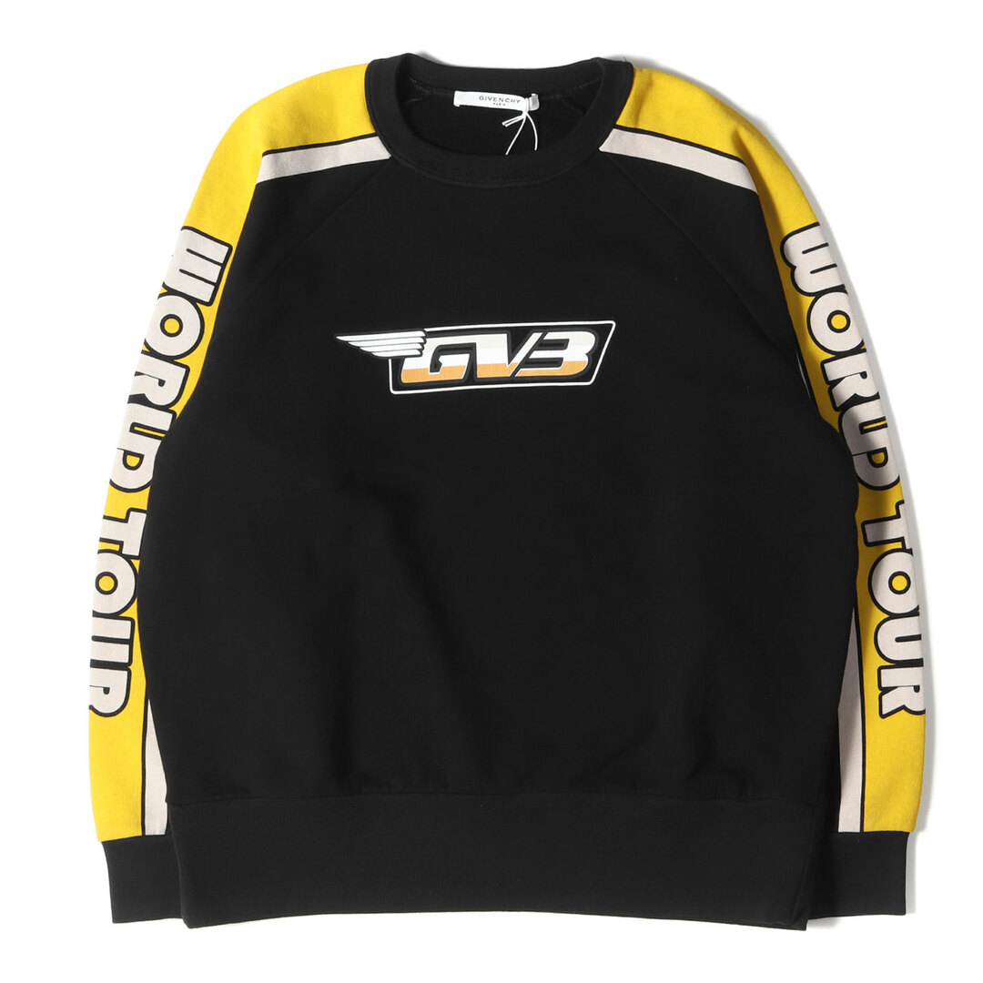 GIVENCHY ジバンシィ スウェット サイズ:XXL 19AW レーシング クルーネック スウェットシャツ WORLD TOUR GV3 SWEATSHIRT BM70CH306C トップス トレーナー プルオーバー ブラック 黒 【メンズ】