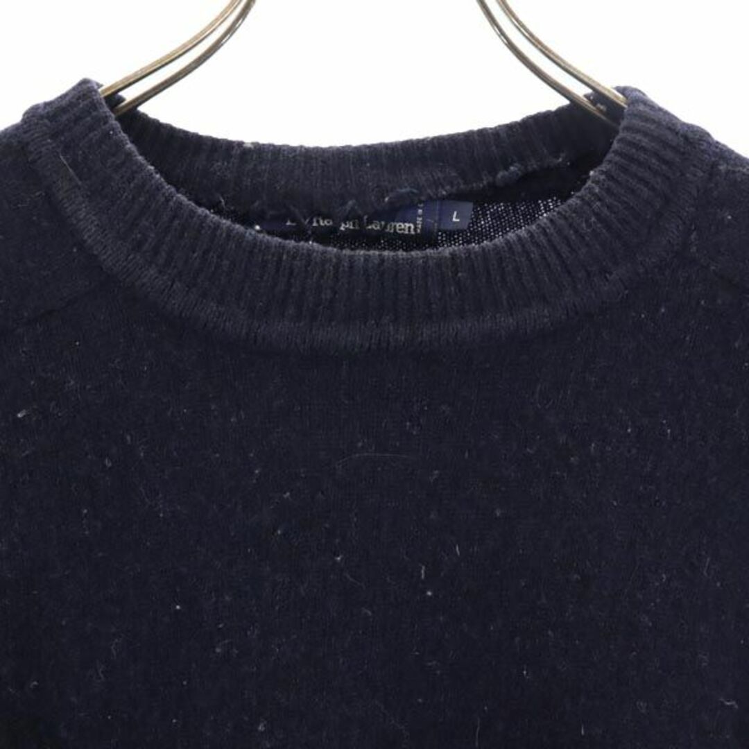 ポロバイラルフローレン ウール100% ニット L ネイビー系 Polo by
