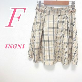 イング(INGNI)のINGNI イング　ひざ丈スカート　ベージュ　F　チェック柄　きれいめコーデ(ひざ丈スカート)