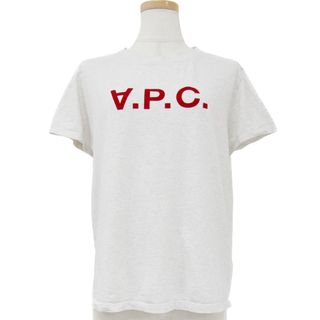 アーペーセー(A.P.C)のA.P.C. アーペーセー Tシャツ トップス カットソー ライトグレー L 半袖 クルーネック ブランド ロゴ フロッキー プリント コットン 綿 きれいめ カジュアル おしゃれ 着回し シンプル ブランド【レディース】【中古】(Tシャツ(半袖/袖なし))