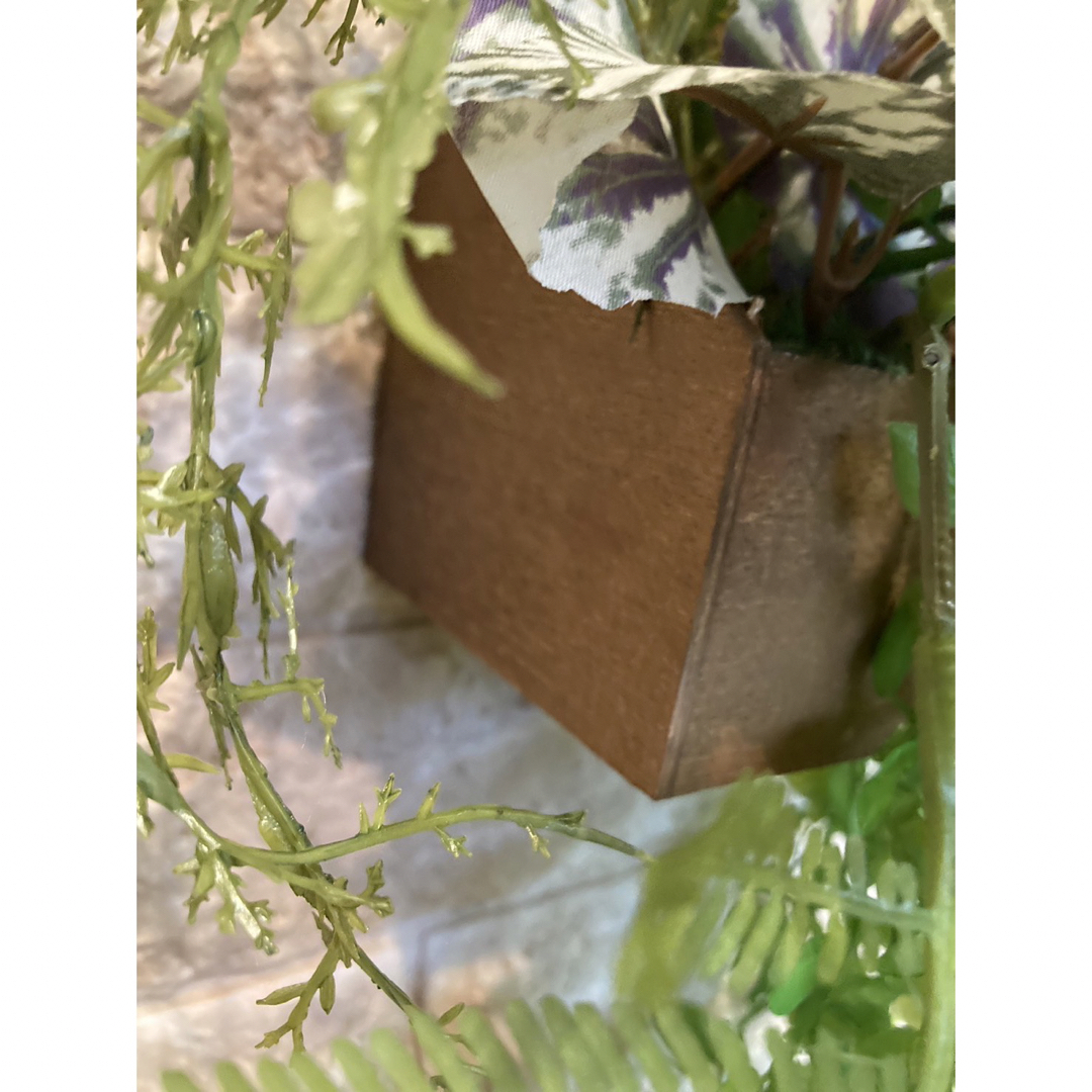 光触媒　人工観葉植物　ウォールグリーン　フェイクグリーン　壁掛けウッド２個セット インテリア/住まい/日用品のインテリア小物(壁掛けミラー)の商品写真