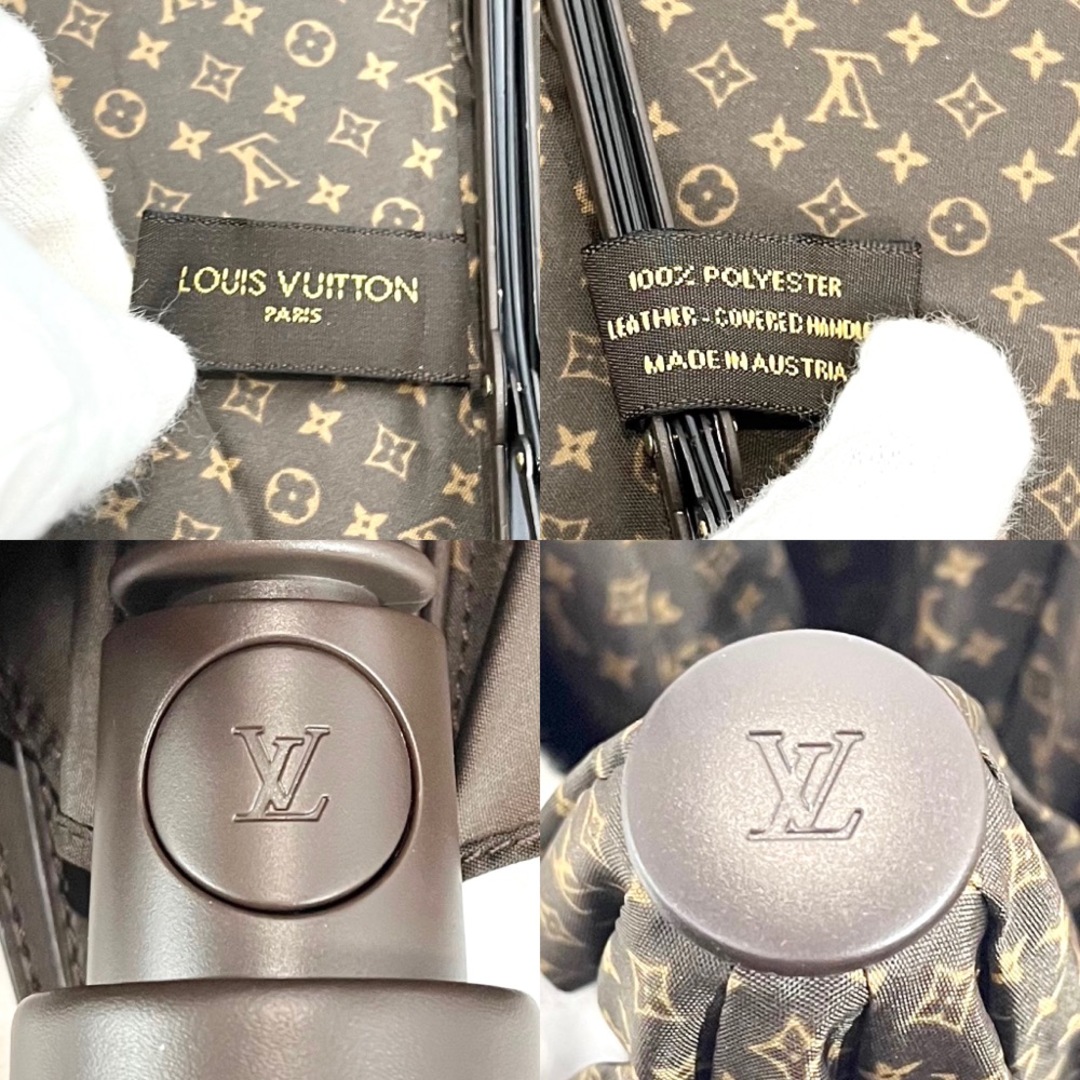 【限定価格】LOUIS VUITTON ルイヴィトン 傘 モノグラム パラプルュイ・オンデー ワンタッチ 折り畳み傘 男女兼用 メンズ レディース M70123  ポリエステル    ブラウン 茶 ゴールド金具 ユニセックス 美品【品】 3