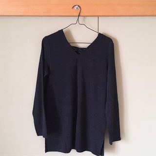 バックス(BACKS)のBACKS バックス ニット トップス Vネック ブラック 黒(ニット/セーター)