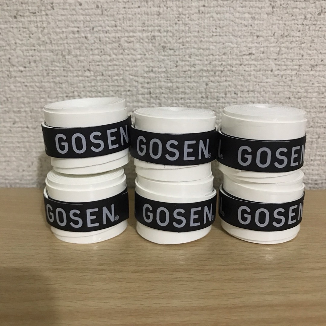 GOSEN(ゴーセン)の即購入OK!即発送！GOSEN テニスグリップテープ ホワイト　6個 スポーツ/アウトドアのテニス(その他)の商品写真