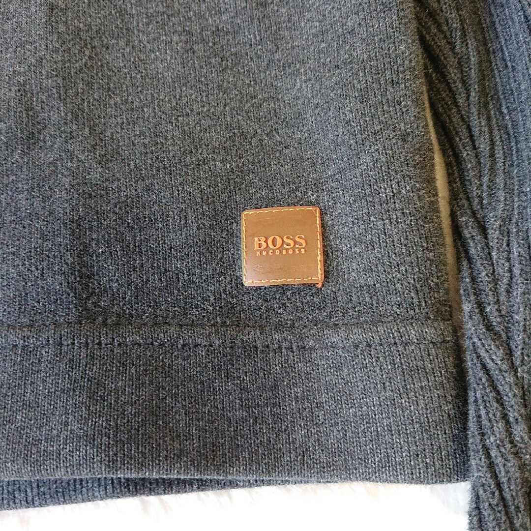 ☆状態良好☆HUGO BOSS ドライバーズニット XL ダブルジップ ロゴ