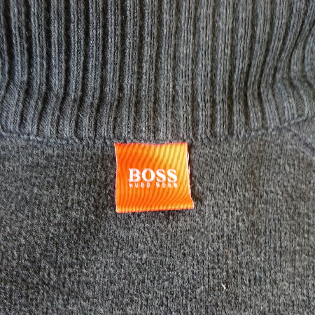 ☆状態良好☆HUGO BOSS ドライバーズニット XL ダブルジップ ロゴ