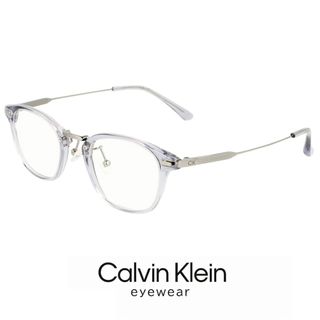 カルバンクライン(Calvin Klein)の【新品】 メンズ カルバンクライン メガネ ck23554lb-020 49mm calvin klein 眼鏡 おしゃれ めがね ウェリントン コンビネーション フレーム クリア グレー(サングラス/メガネ)