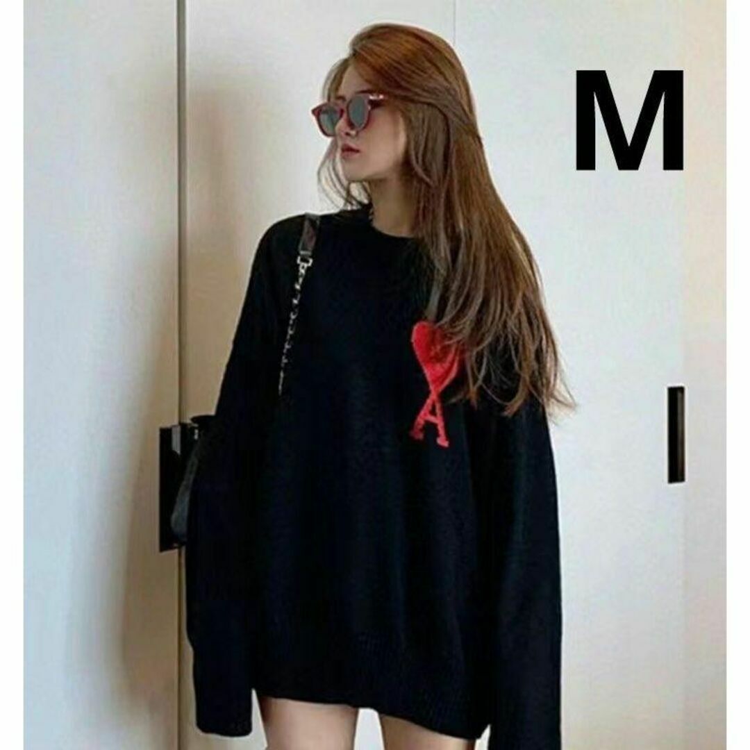 新品未使用 AMI PARIS アミパリス ニットセーター ブラック サイズ S- 新品未使用 AMI PARIS アミパリス ニットセーター ブラック サイズ S-