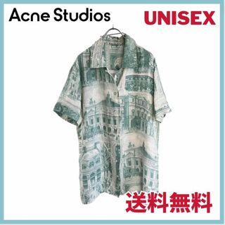 アクネストゥディオズ(Acne Studios)のACNE アクネ　リネンプリントシャツ(シャツ/ブラウス(半袖/袖なし))