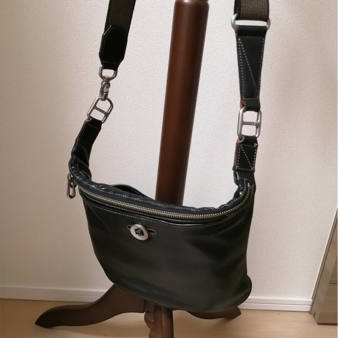 美品❗】aniary ショルダーバッグ ブラック/ブラウン金具シルバー-
