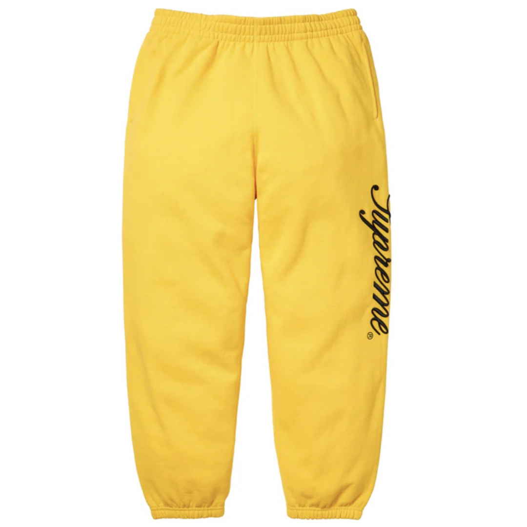 Supreme Raised Script Sweatpant yellow S