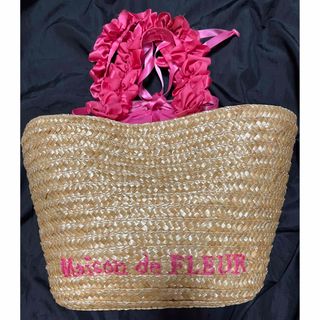 Maison de FLEUR - 中古 メゾンドフルール 巾着かごバッグ ピンクの