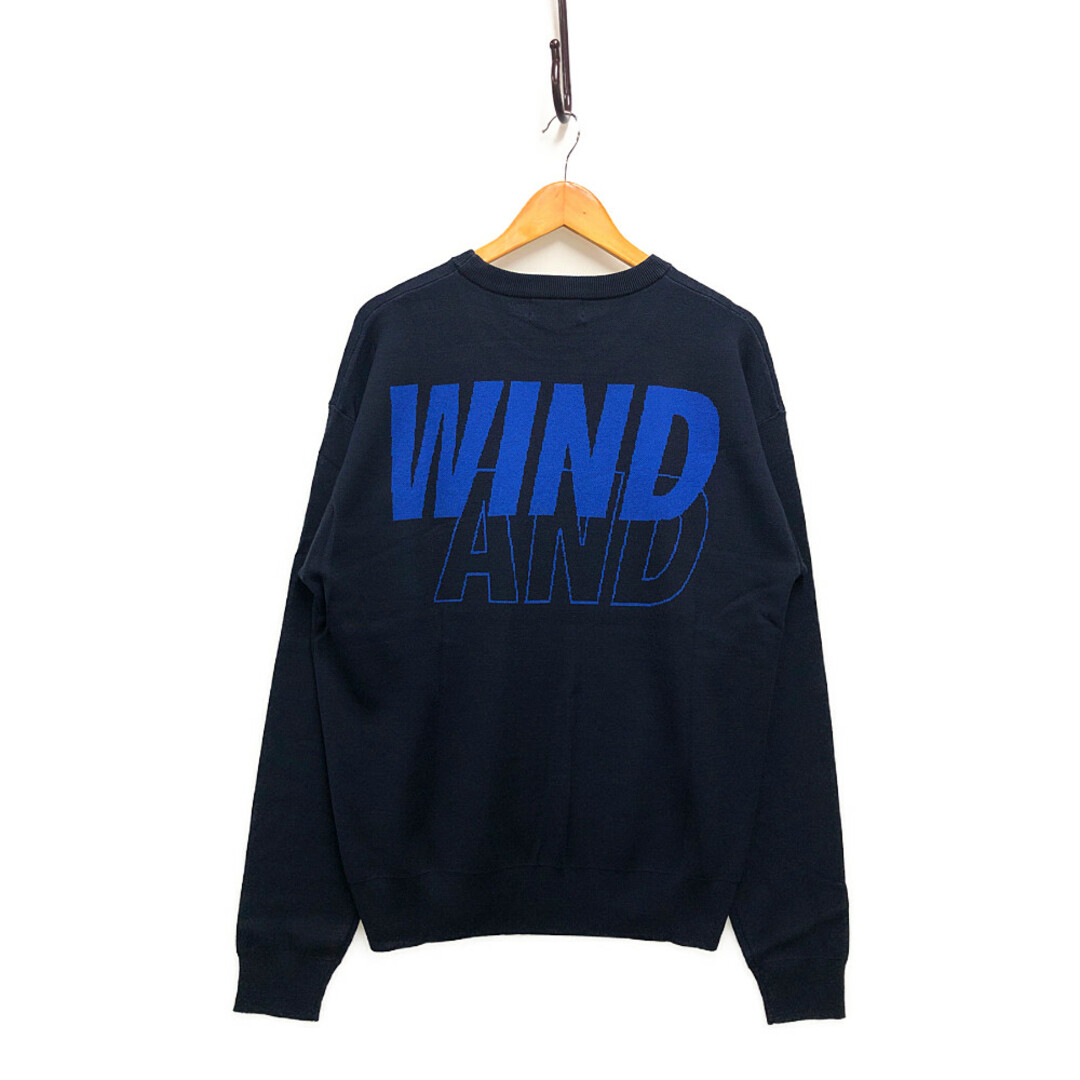 M WIND AND SEA ウィンダンシー シルク ニット NAVY