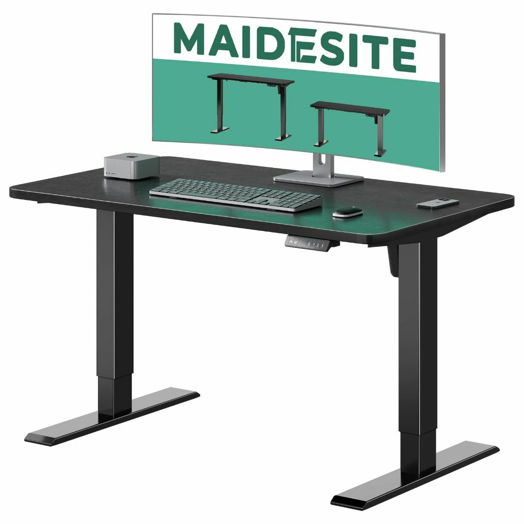 【色: ブラック】Maidesite 電動昇降デスク 昇降テーブル 昇降式デスク