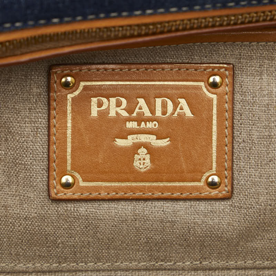 プラダ ロゴ ステッチ デニム ハンドバッグ ショルダーバッグ 2WAY BN2028 キャンバス レディース PRADA 【1-0120155】